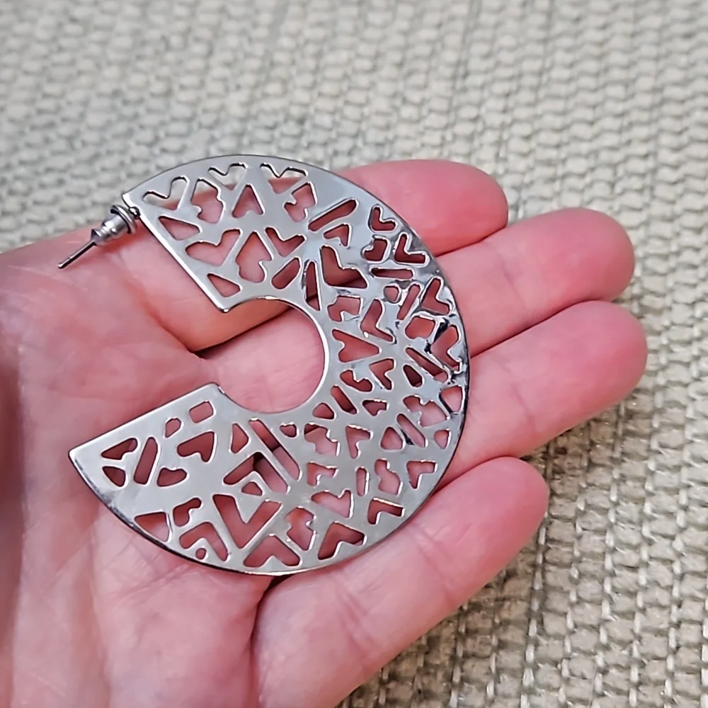 Silver Tone Hoop Style Earrings